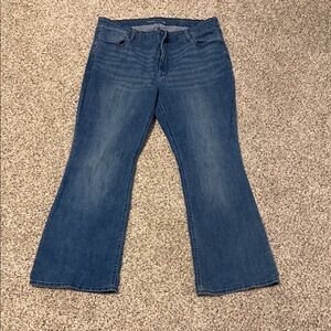 Old Navy Women's Wide High Rise Flare Jeans in Denim Blue